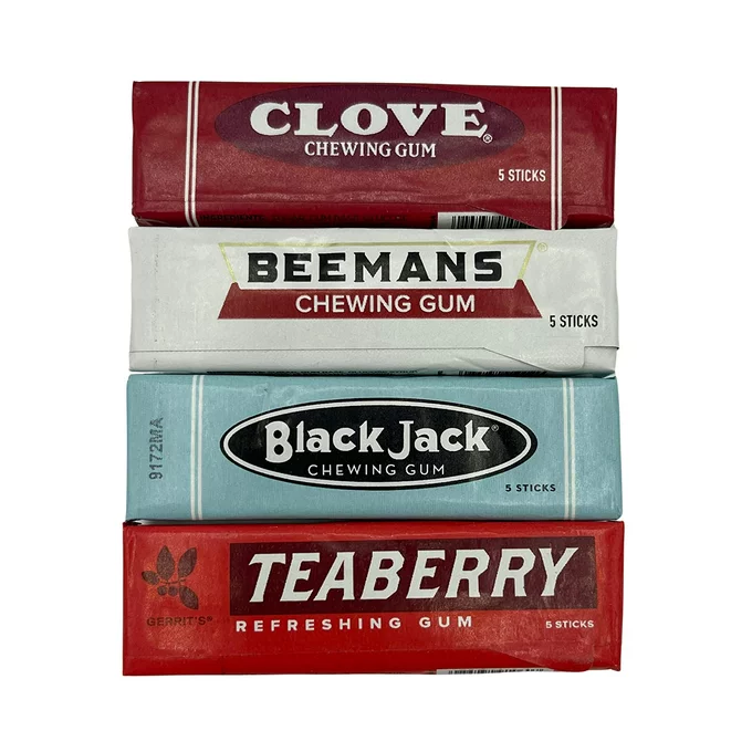 Clove, Beeman's, Black Jack, or Teaberry Nostalgic Chewing Gum-Half Nuts-Black Jack-Half Nuts